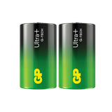 GP Ultra Plus Alkaline D-batteri, 13AUP/LR20, 2-pack