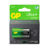 GP Ultra Plus Alkaline D-batteri, 13AUP/LR20, 2-pack