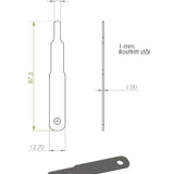 Bladmått 1 mm för Raket 95 CIK/FIA Standard