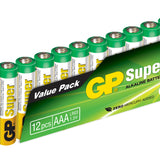 GP Super Alkaline AAA-batteri, 24A/LR03, 12-pack