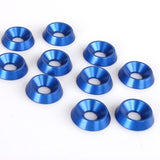 Försänkt Aluminiumbricka 6x18mm Blå 10-Pack