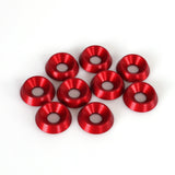 Försänkt Aluminiumbricka 6x18mm Röd 10-Pack
